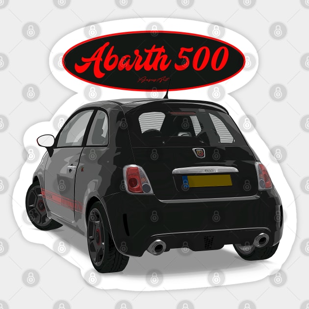 ABARTH 500 Black Red Back Sticker by PjesusArt